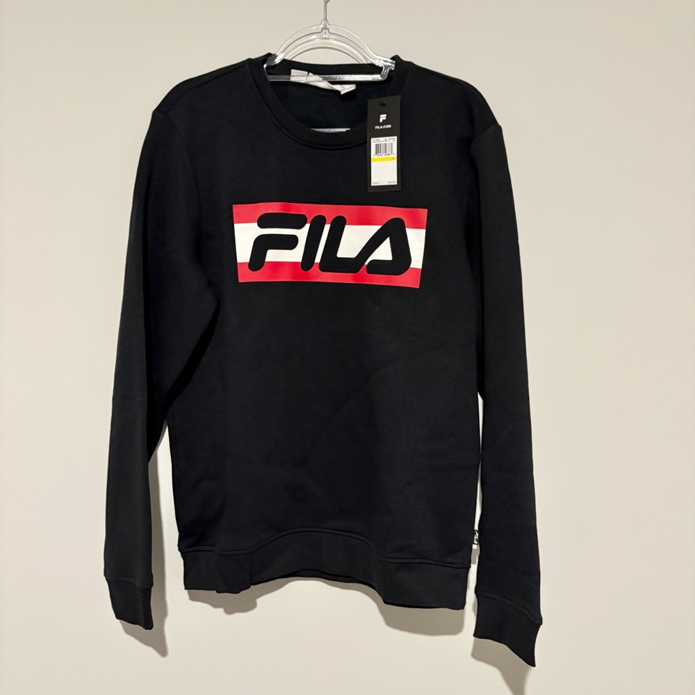 FILA Adlia Long Sleeve Crew sweatshirt‎ Black men’s size medium